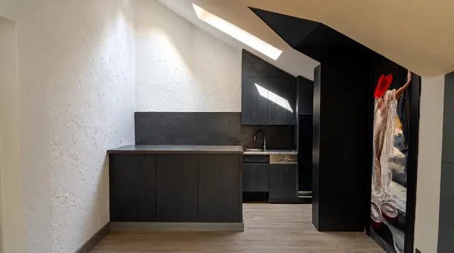 Ingresso, living e cucina, spazio libero