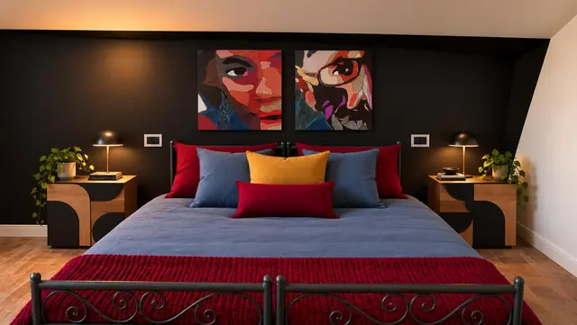 Camera da letto, allestita